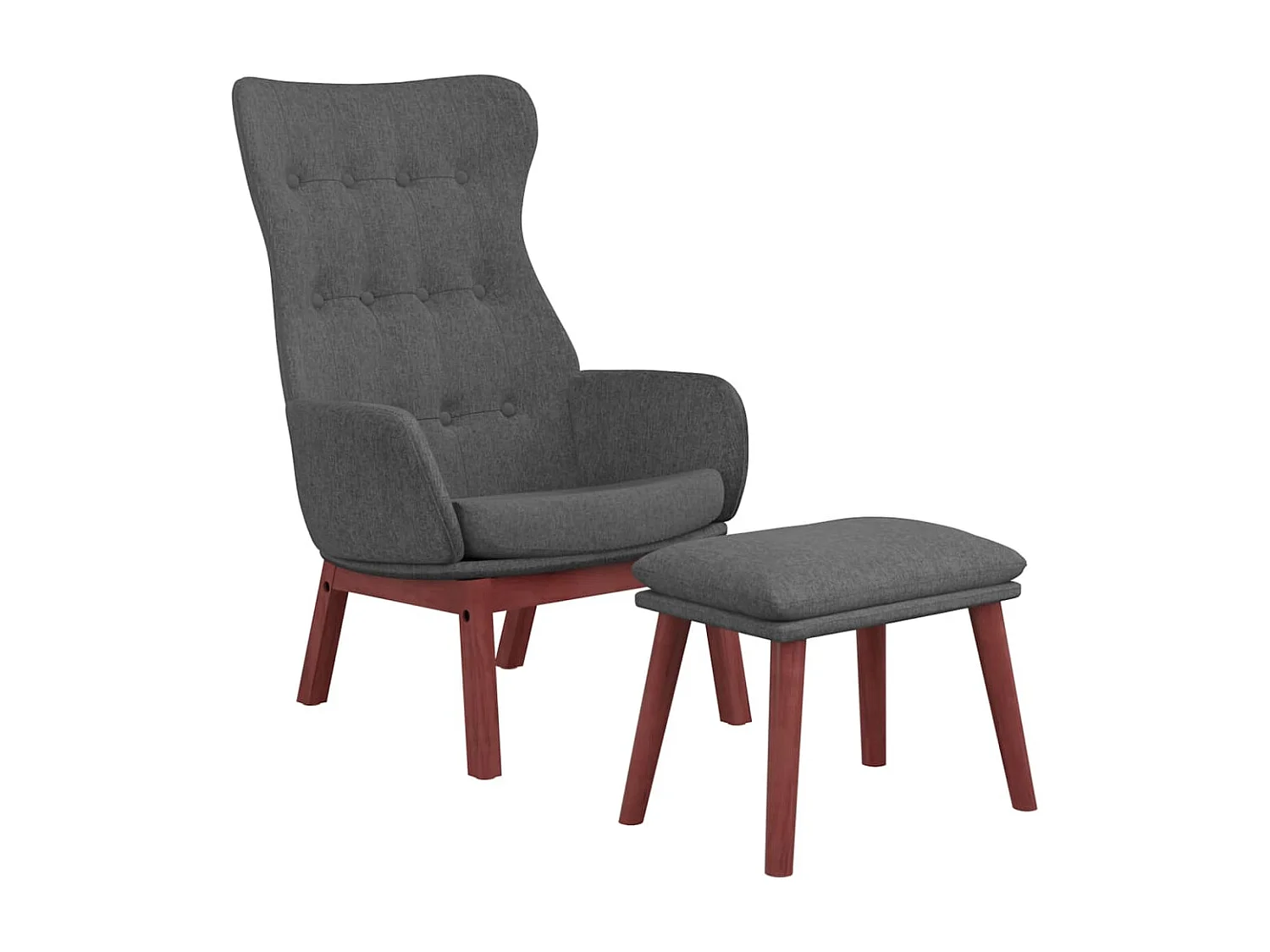 Ontspanningsstoel met voetsteun Donkergrijze stof