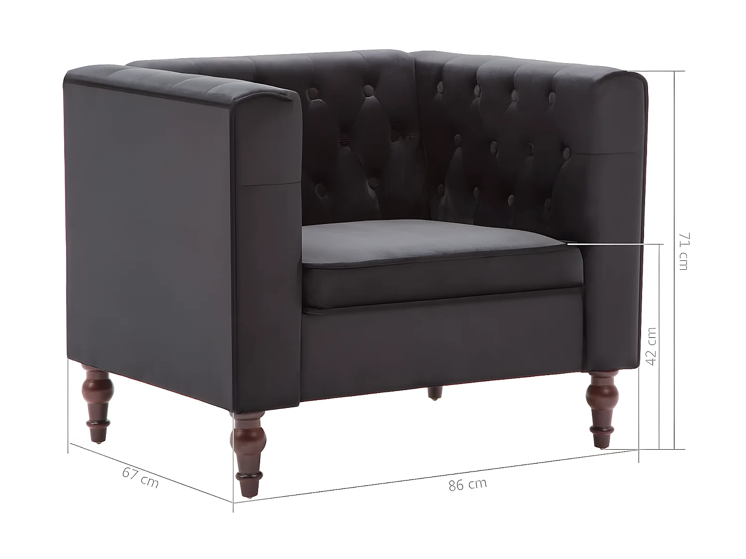 Sillón de terciopelo negro