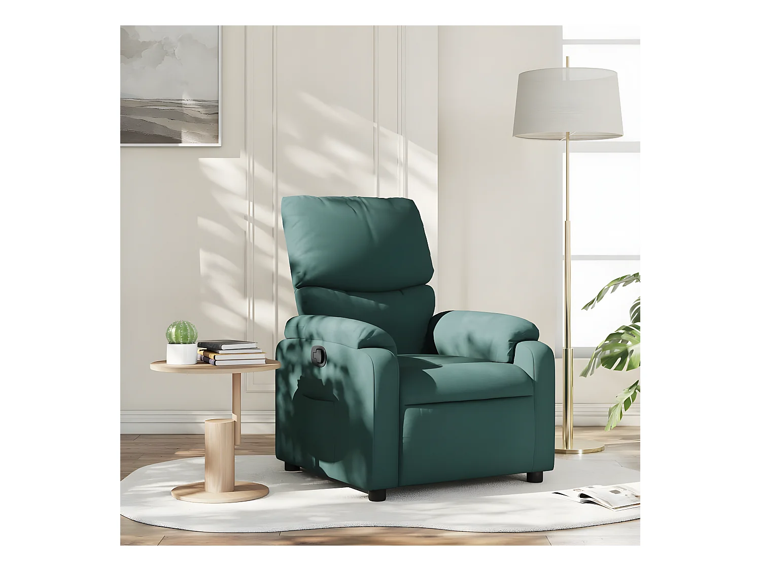 Fauteuil inclinable Vert foncé Tissu