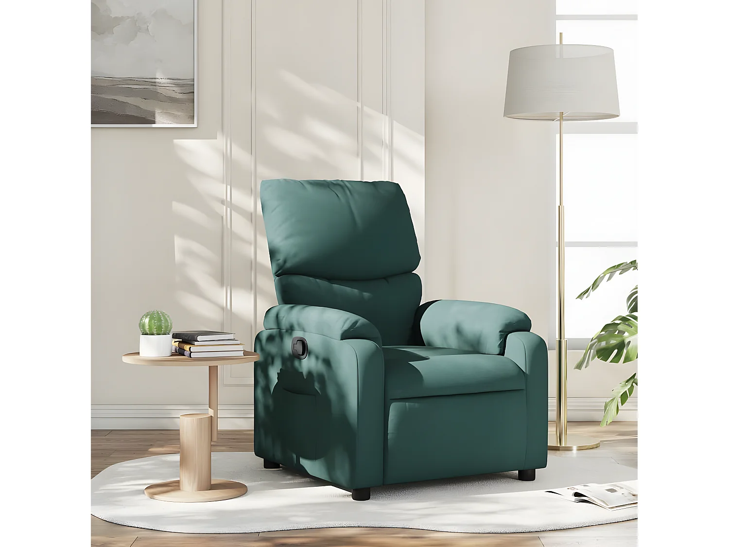 Fauteuil inclinable Vert foncé Tissu