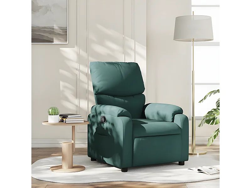 Fauteuil inclinable Vert foncé Tissu