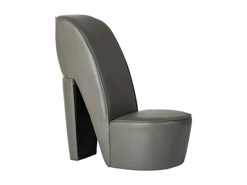 Chaise en forme de chaussure à talon haut Gris Similicuir