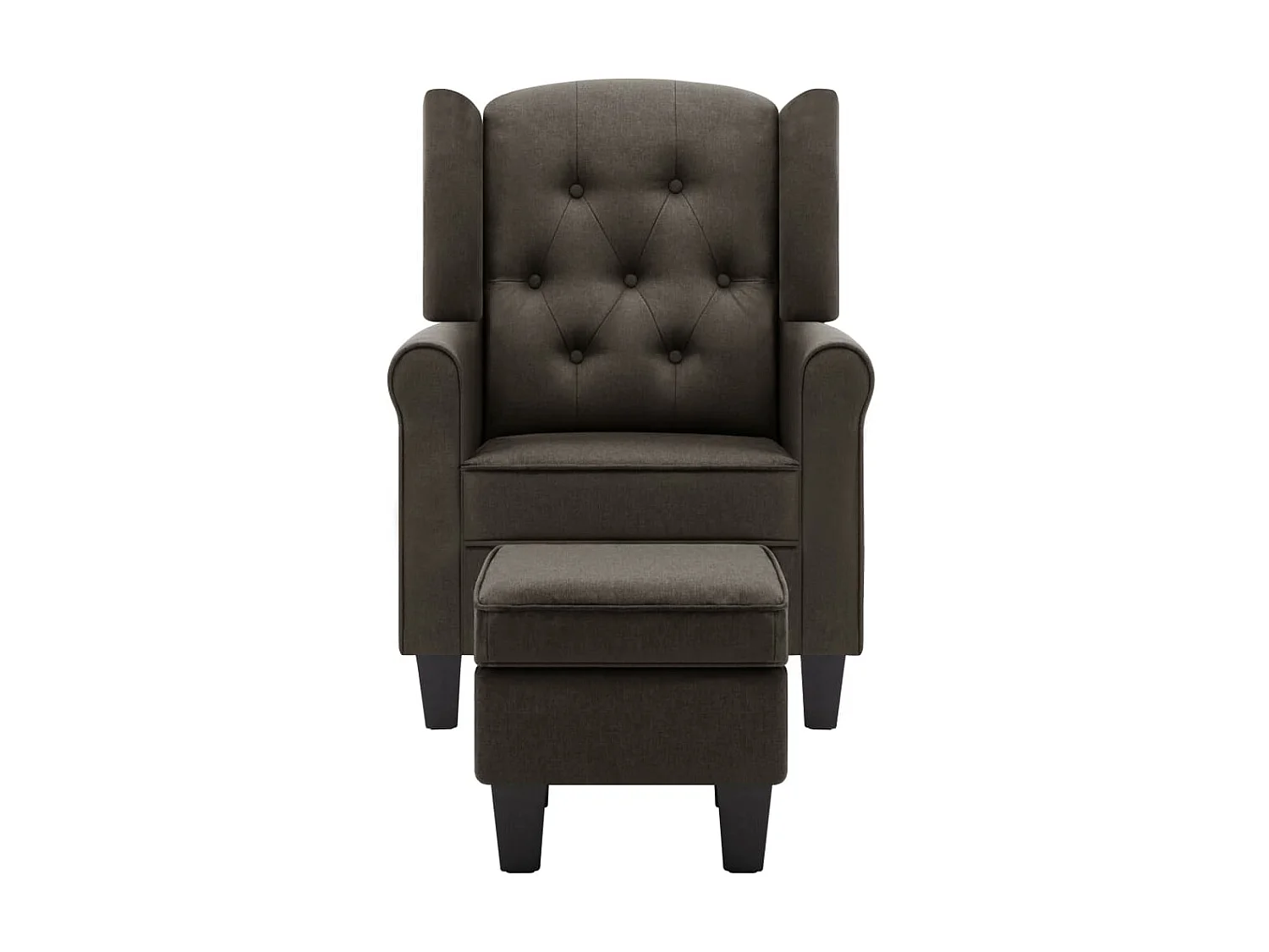 Fauteuil avec repose-pied Taupe Tissu