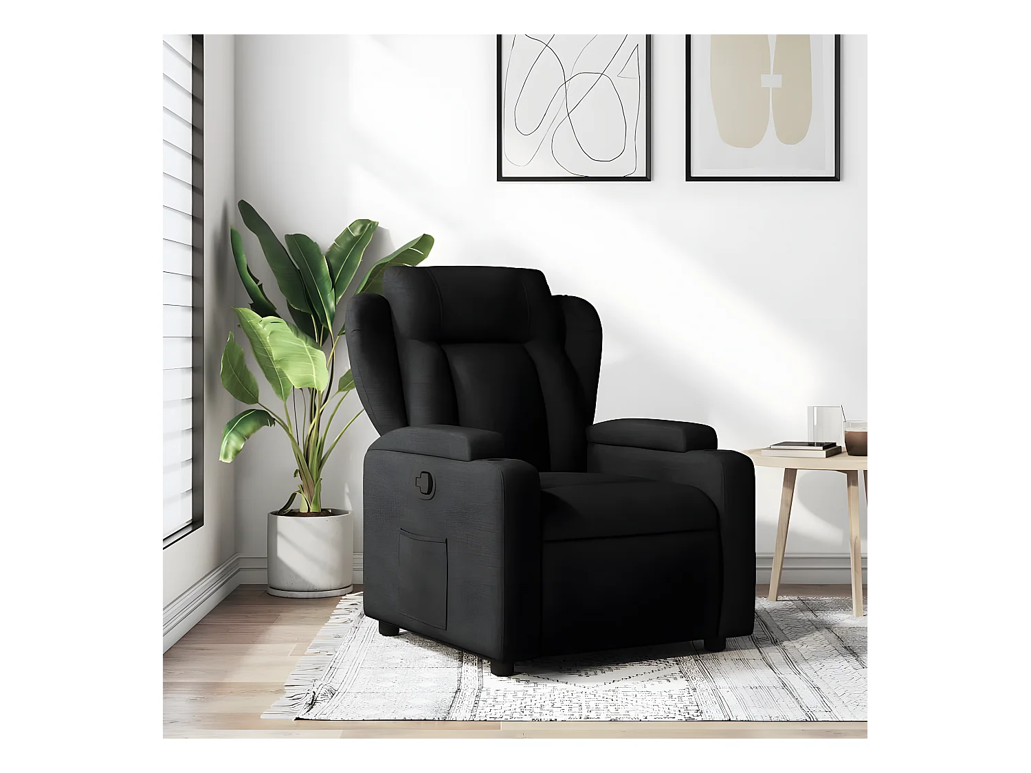 Fauteuil inclinable Noir Tissu