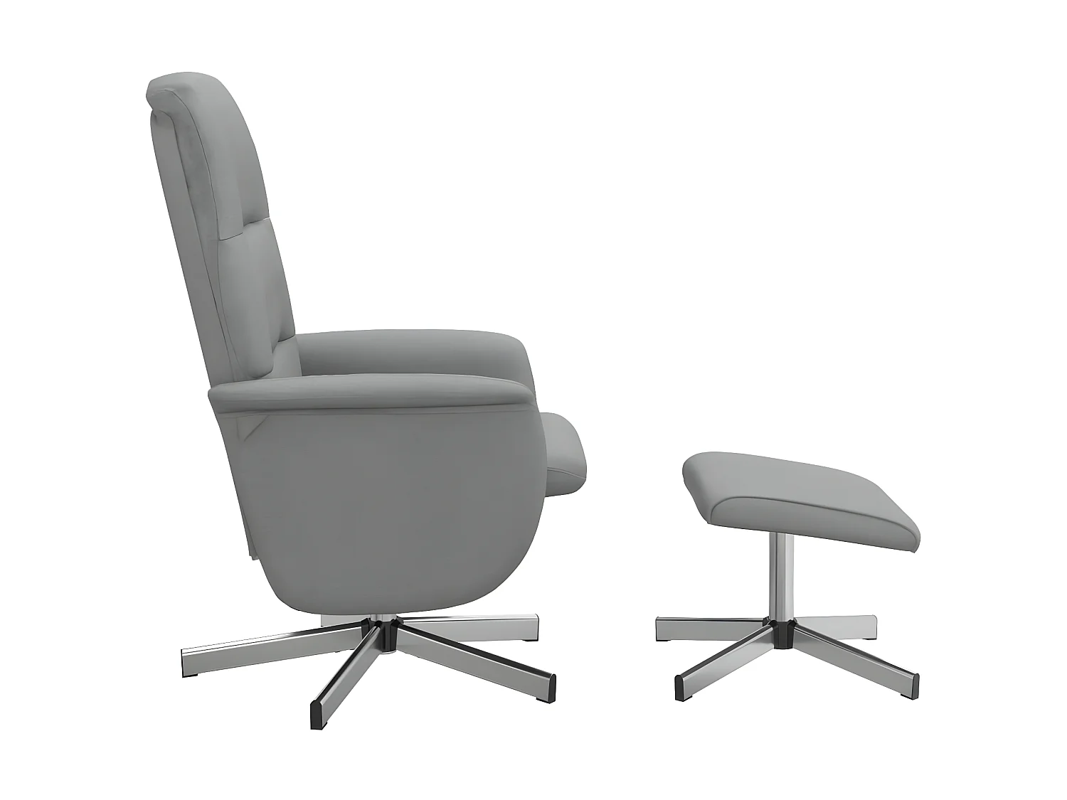 Fauteuil inclinable avec repose-pied gris clair tissu