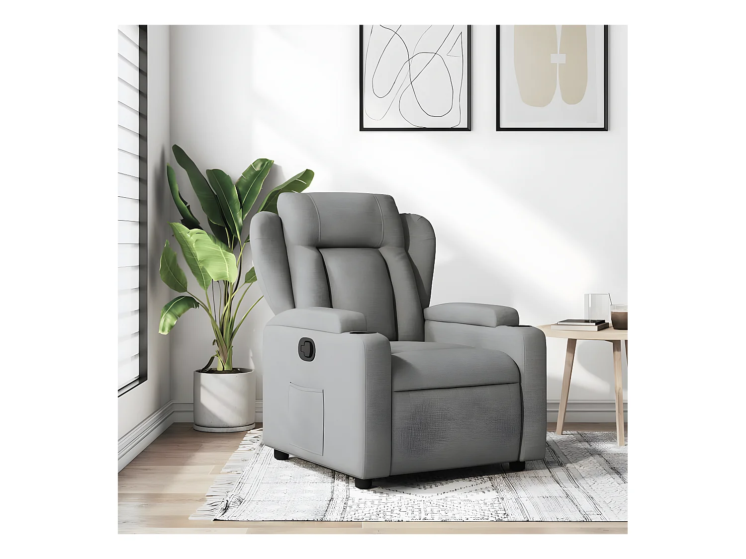 Fauteuil inclinable Gris clair Tissu