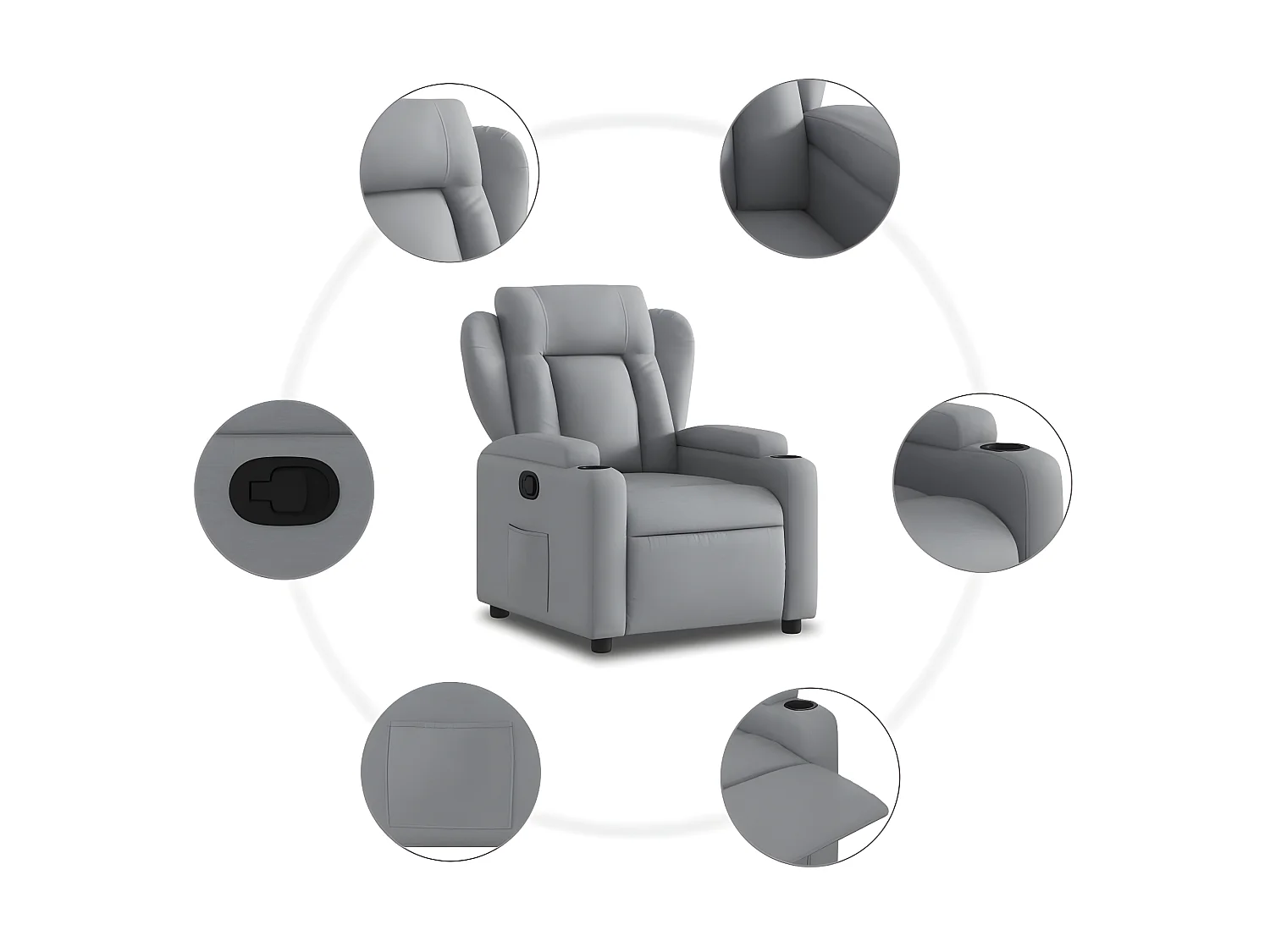 Fauteuil inclinable Gris clair Tissu