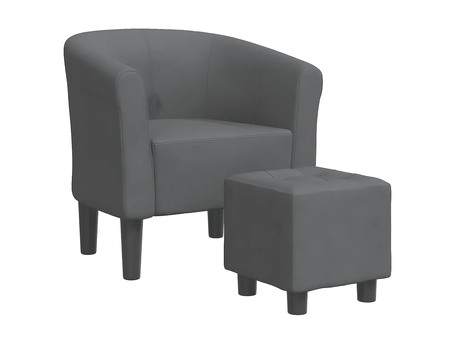 Fauteuil cabriolet avec repose-pied gris foncé tissu