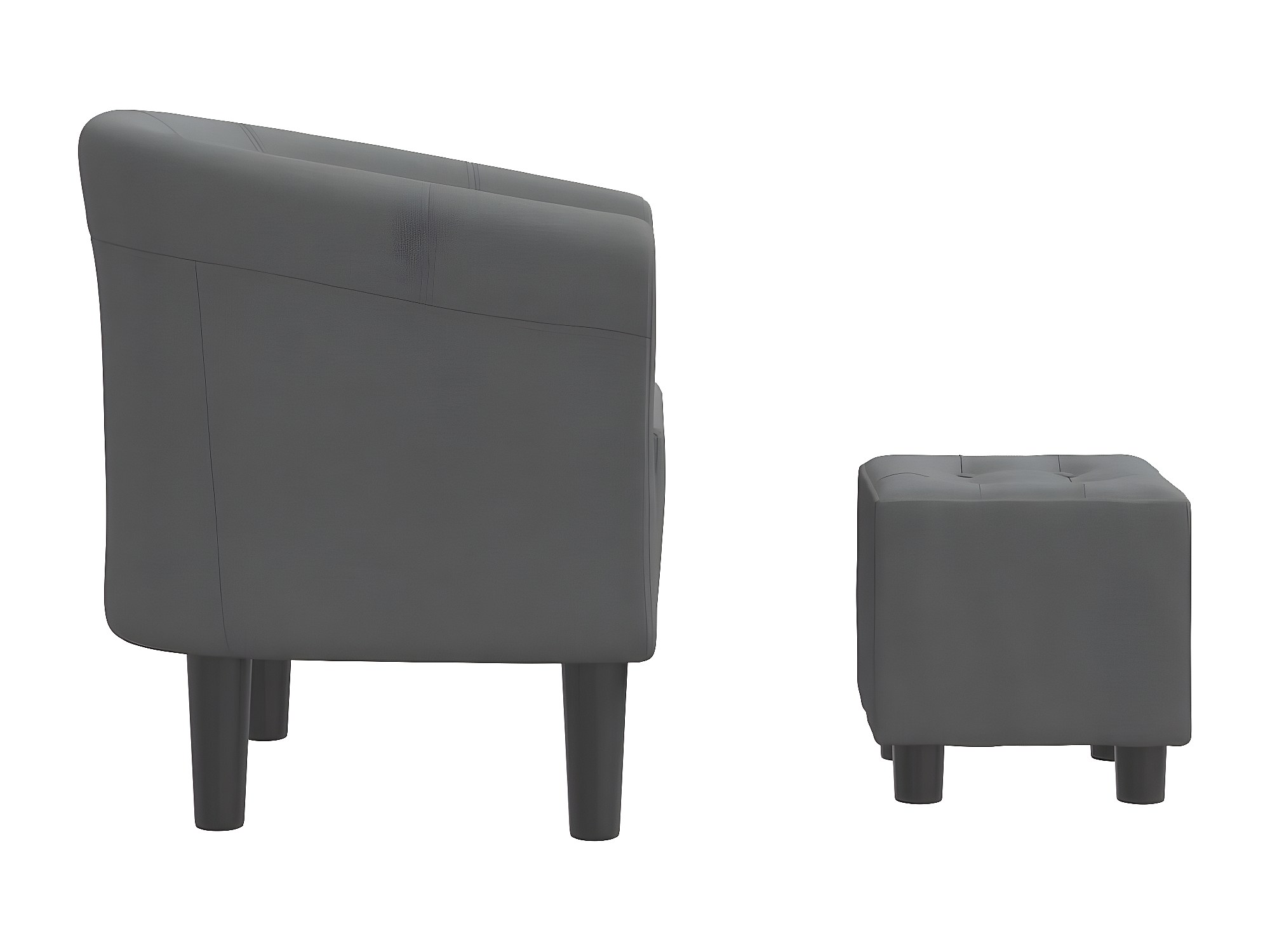Fauteuil Cabriolet Velours Noir VidaXL – Accoudoirs, Dossier Rembourré, Charge 110 Kg | Pour Salon, Chambre, Bureau