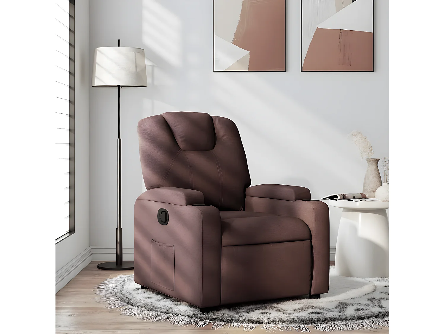 Fauteuil inclinable Marron foncé Tissu