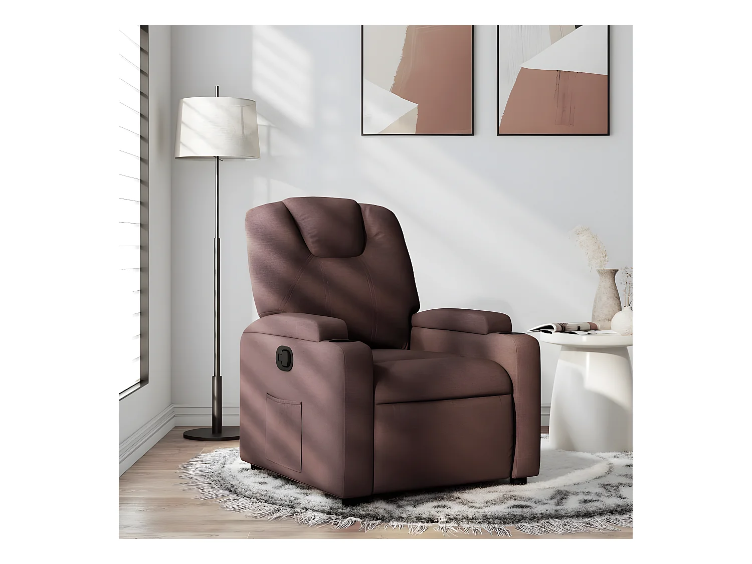 Fauteuil inclinable Marron foncé Tissu