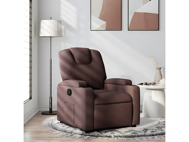 Fauteuil inclinable Marron foncé Tissu