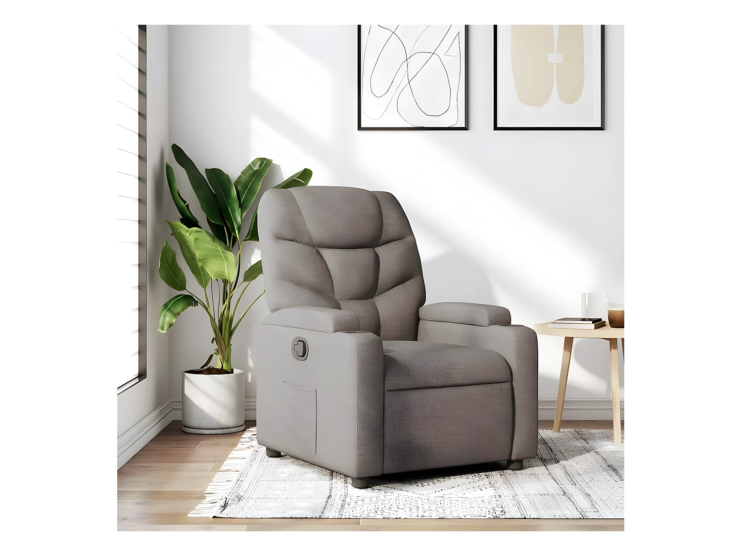 Fauteuil inclinable Taupe Tissu