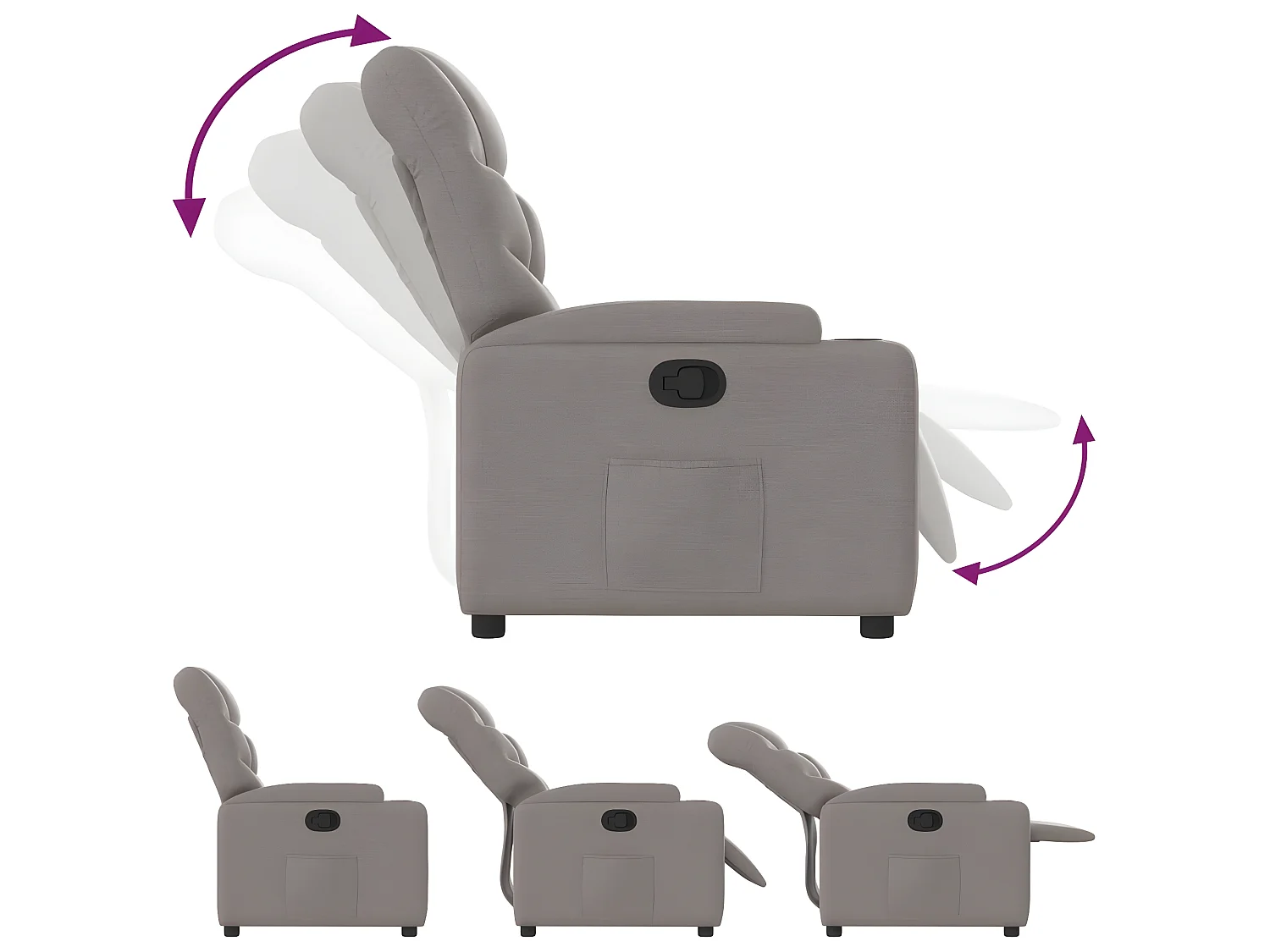 Fauteuil inclinable Taupe Tissu