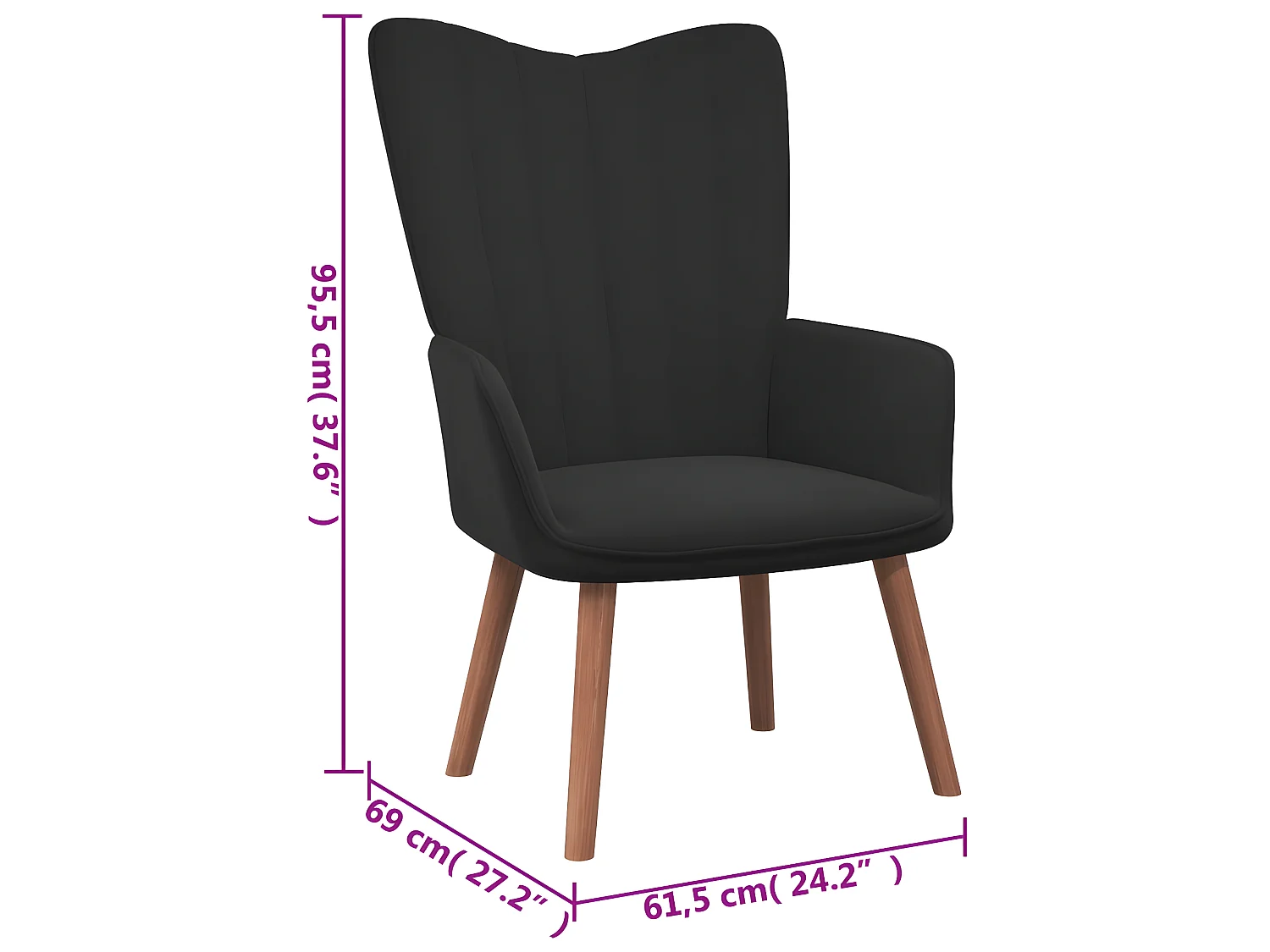 Cadeira de relaxamento Veludo Preto