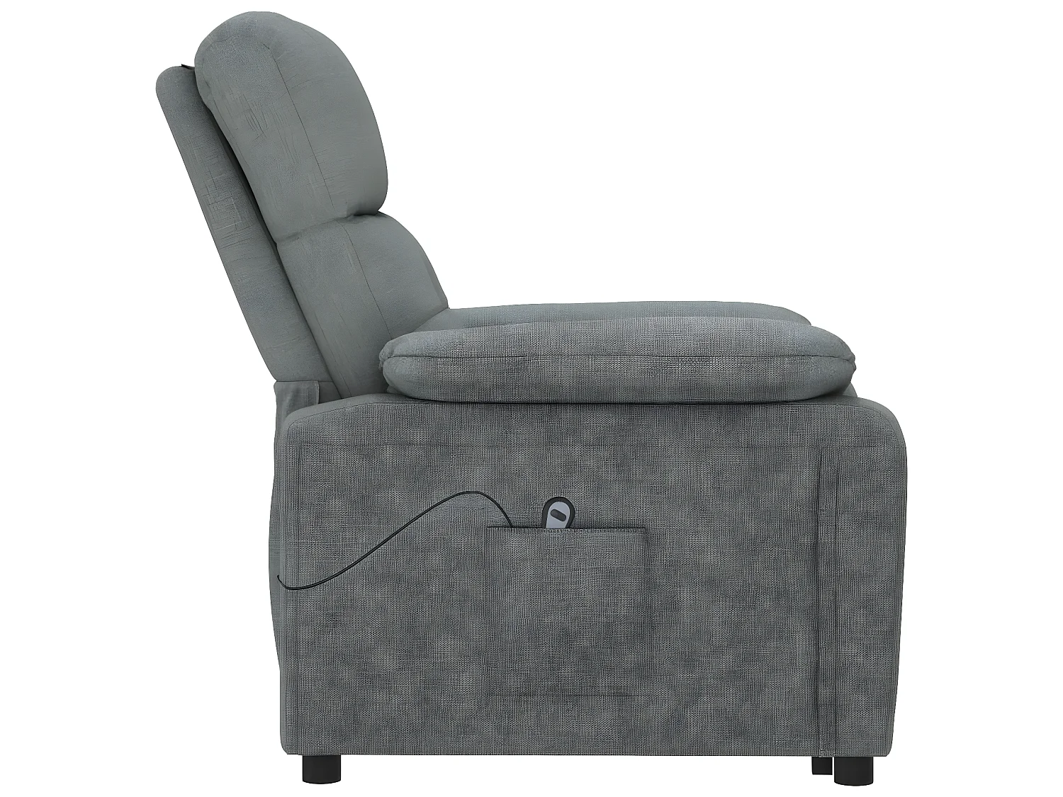 Sillón reclinable eléctrico de tela gris oscuro
