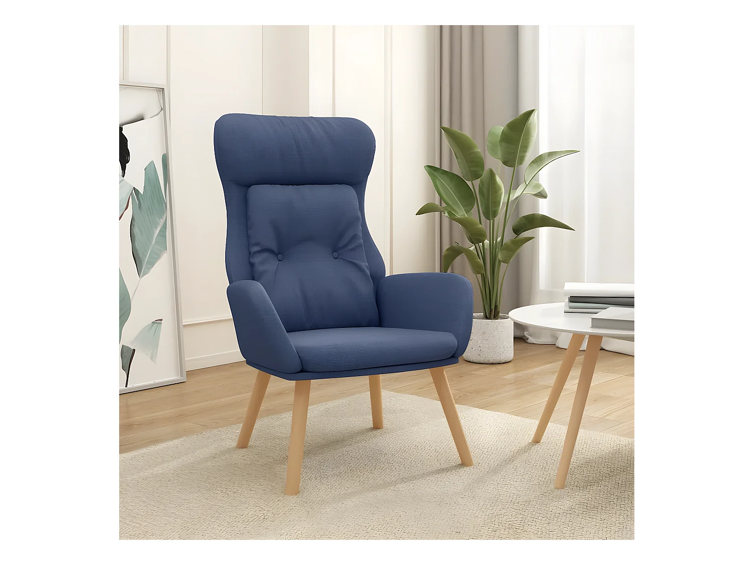 Chaise de relaxation Bleu Tissu