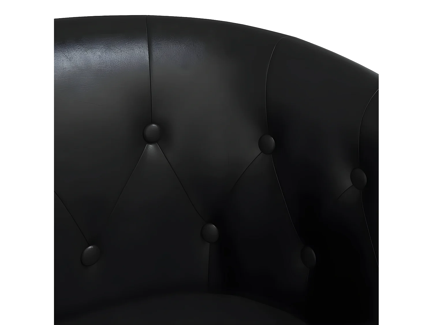 Fauteuil cabriolet noir similicuir