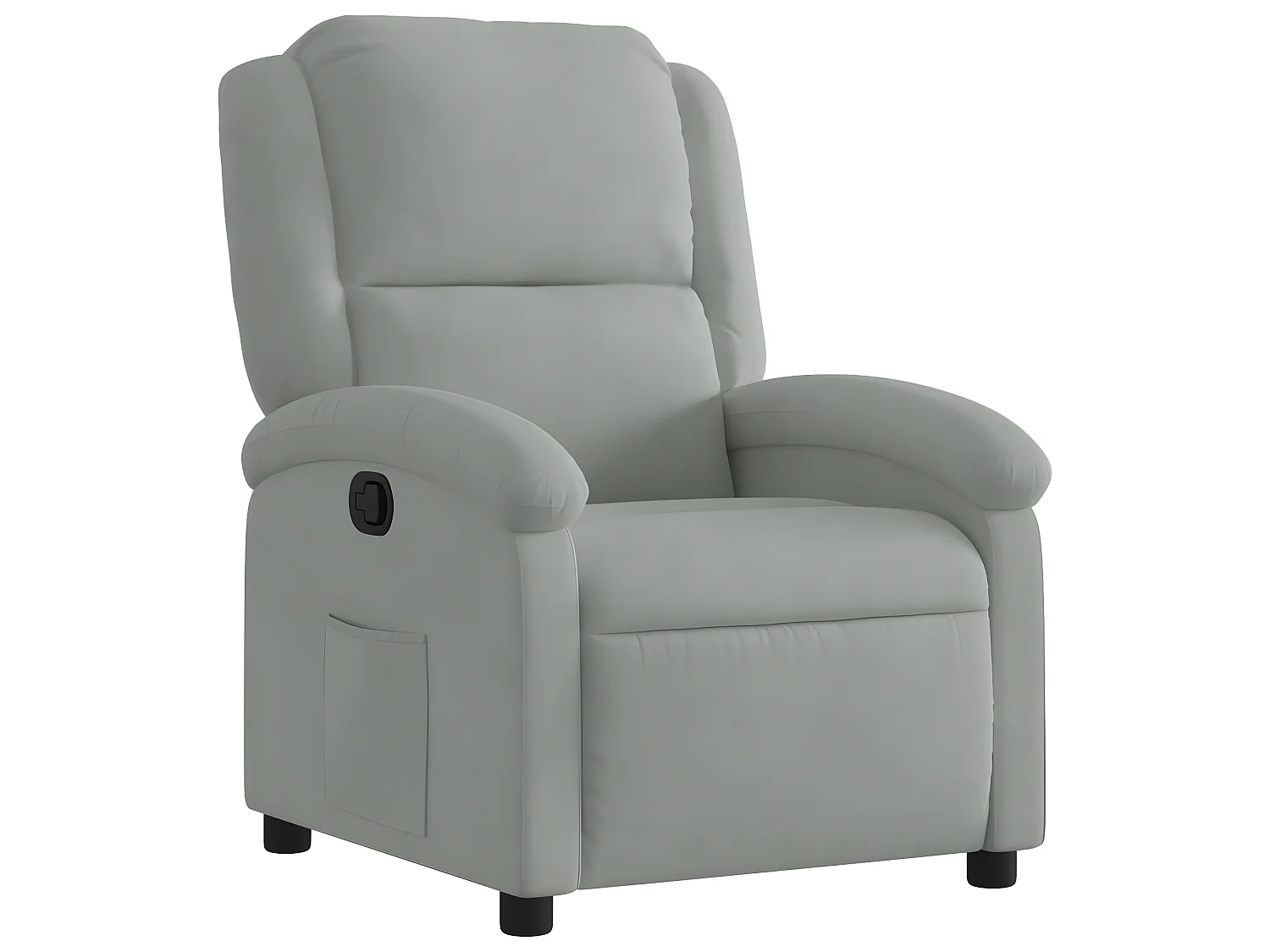 Fauteuil inclinable gris clair velours