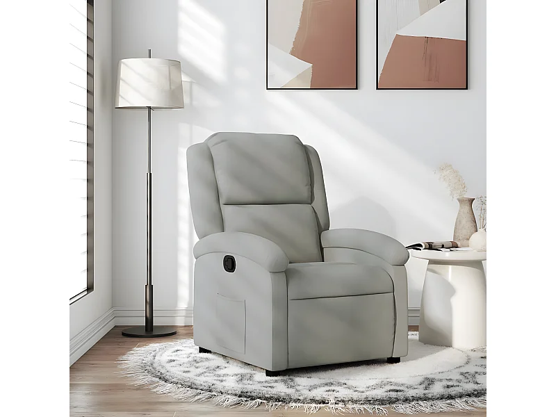 Fauteuil inclinable gris clair velours