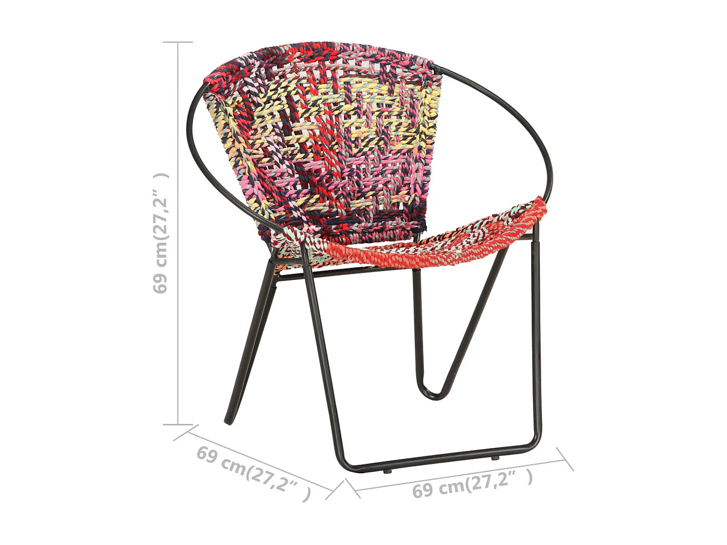 Chaise ronde Chindi Multicolore Tissu