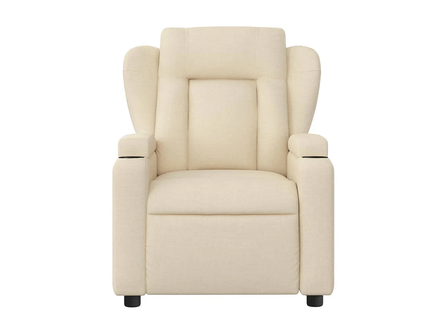 Cadeira de massagem reclinável em tecido creme