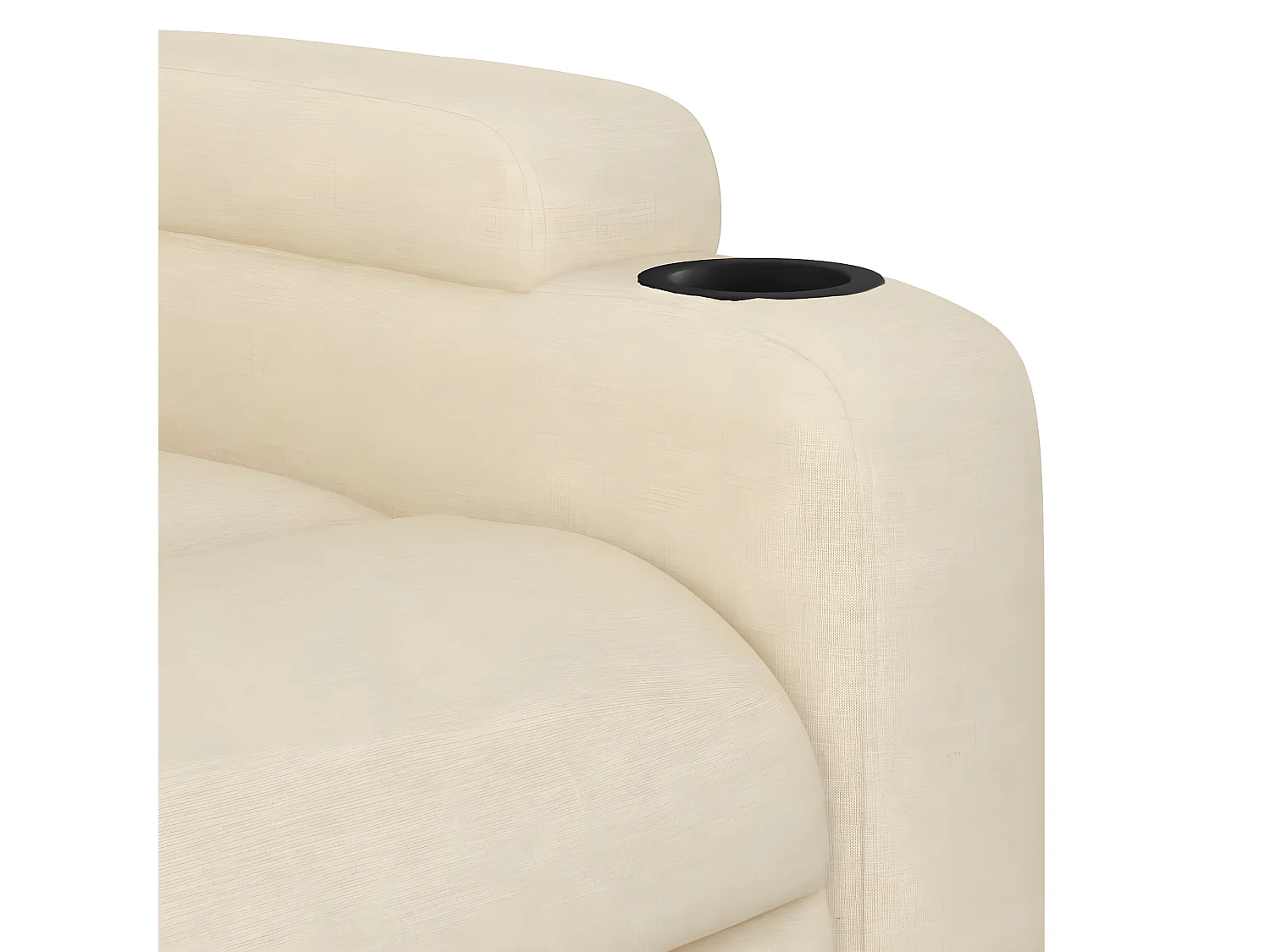 Cadeira de massagem reclinável em tecido creme