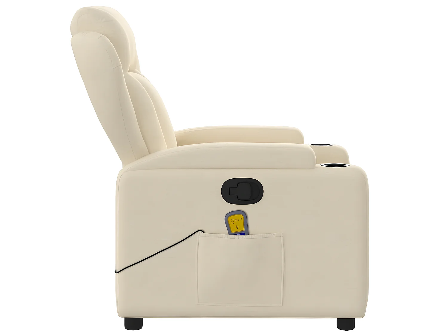 Fauteuil de massage inclinable Crème Tissu