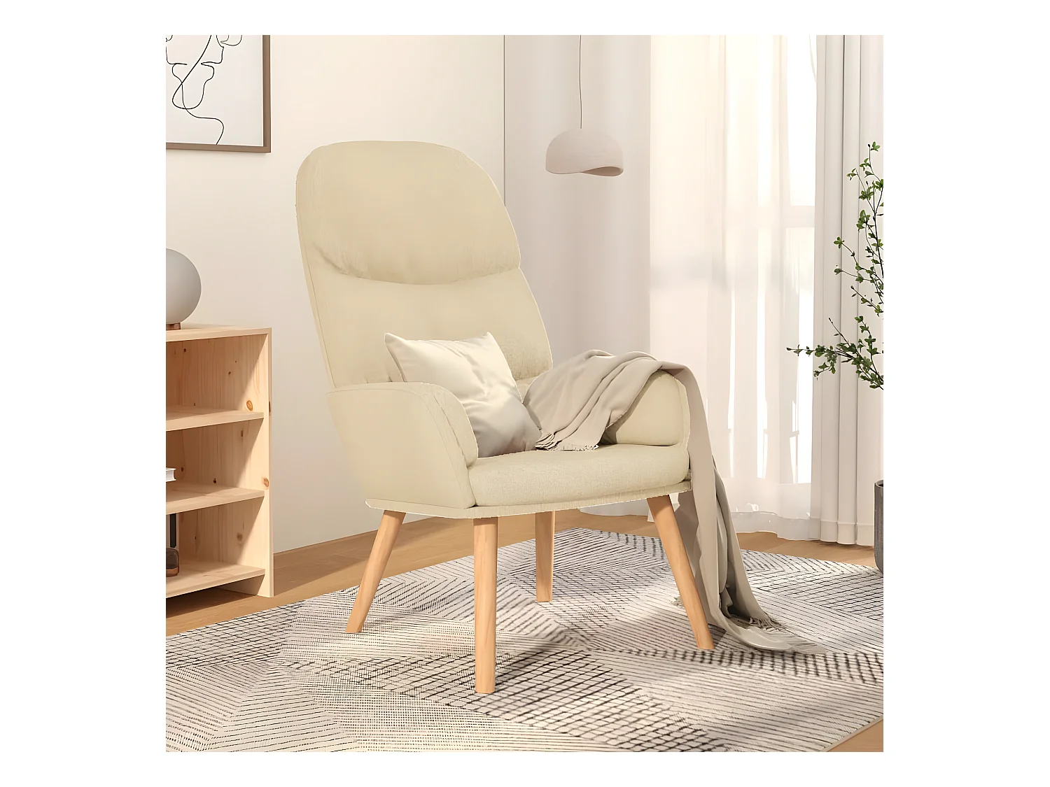 Sillón de relajación Tela crema