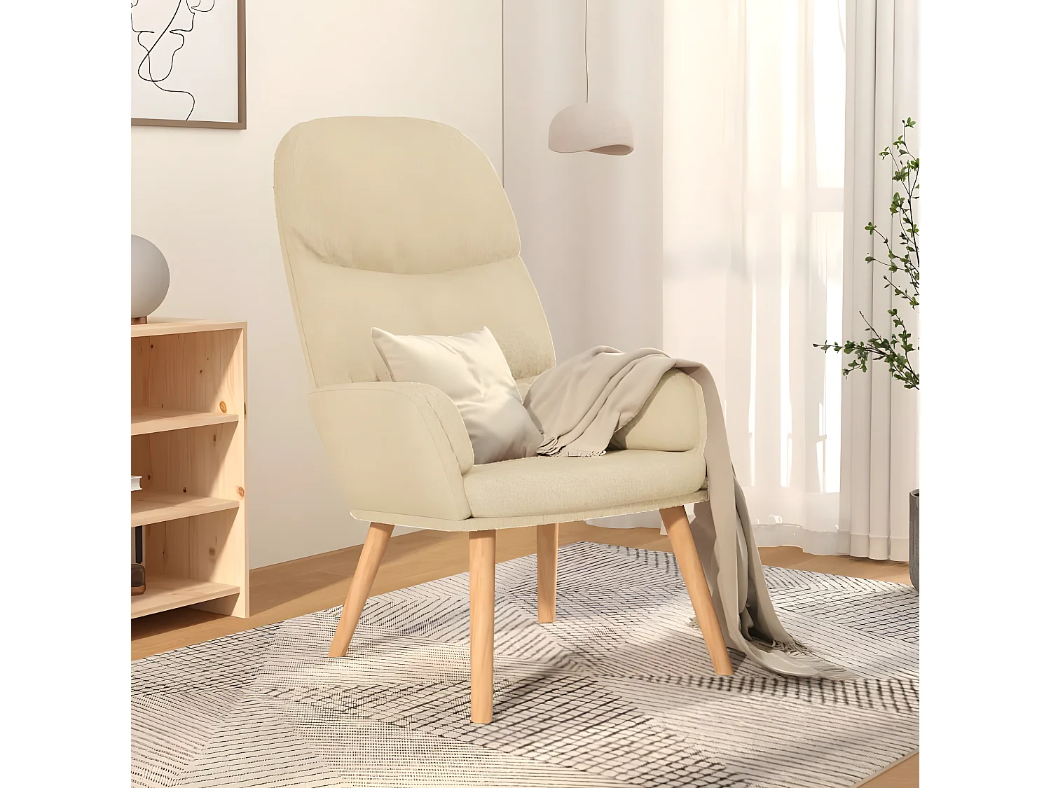 Chaise de relaxation Crème Tissu