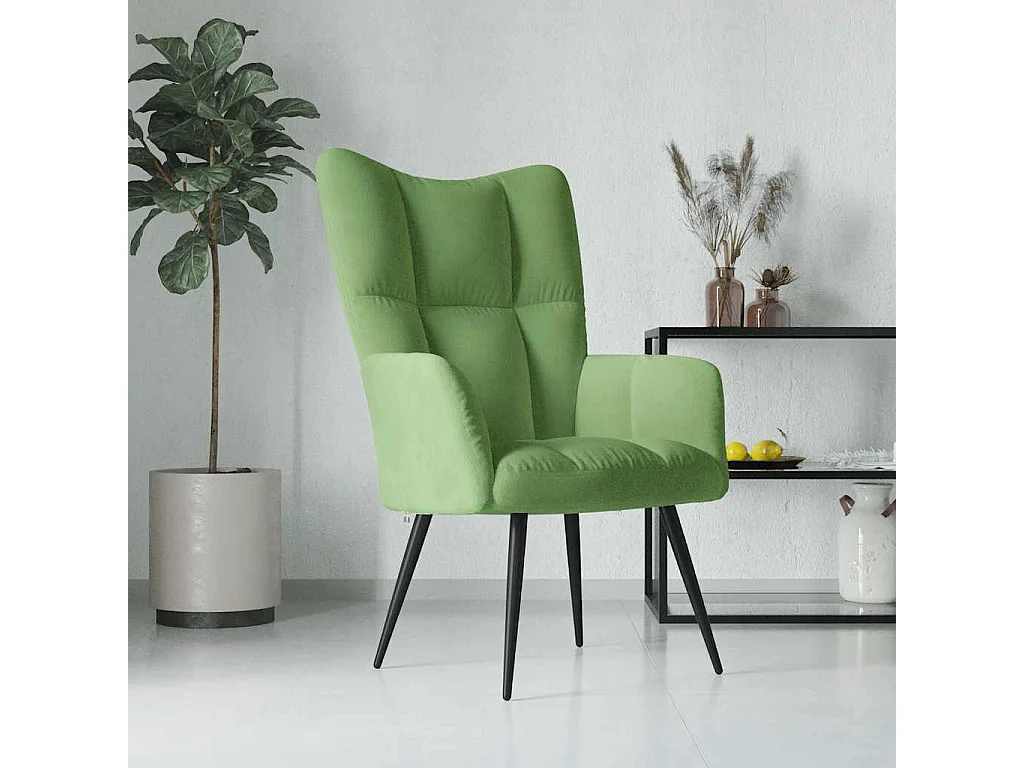 Chaise de relaxation Vert clair Velours