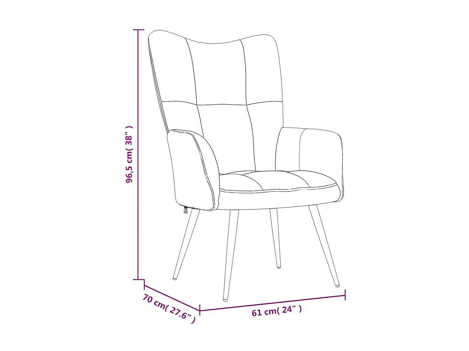 Chaise de relaxation Vert clair Velours