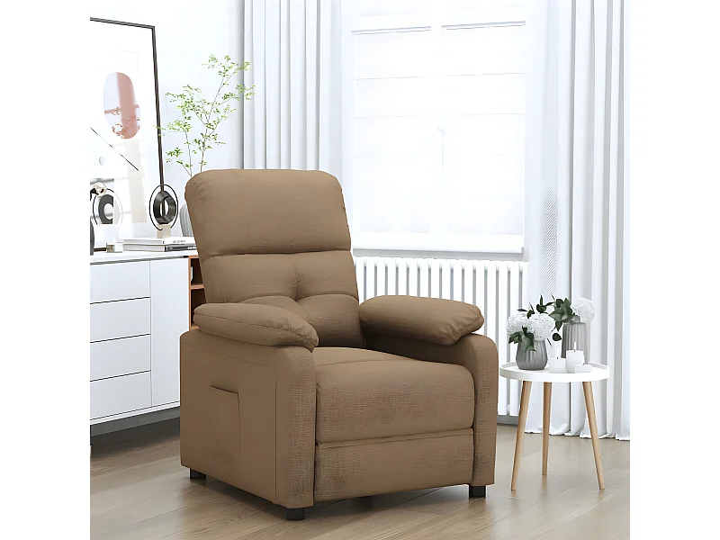 Poltrona reclinabile in tessuto marrone