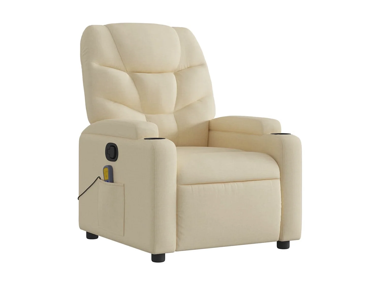 Sillón de masaje reclinable de tela color crema