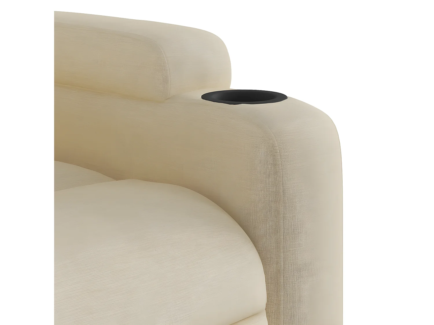 Cadeira de massagem reclinável em tecido creme