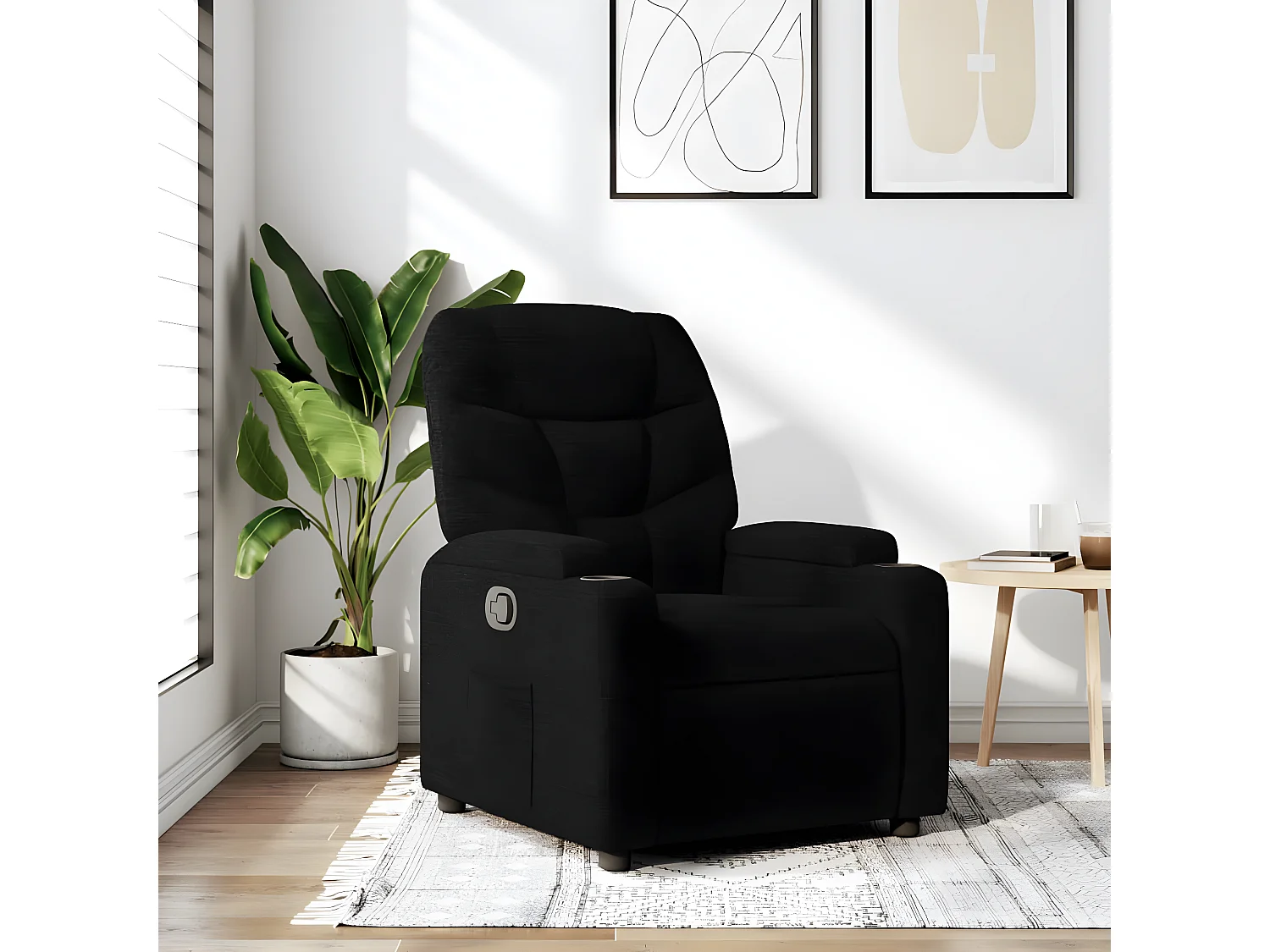 Fauteuil inclinable Noir Tissu