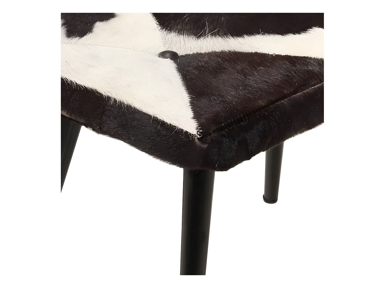 Vleugelfauteuil met voetsteun Zwart Echt leer