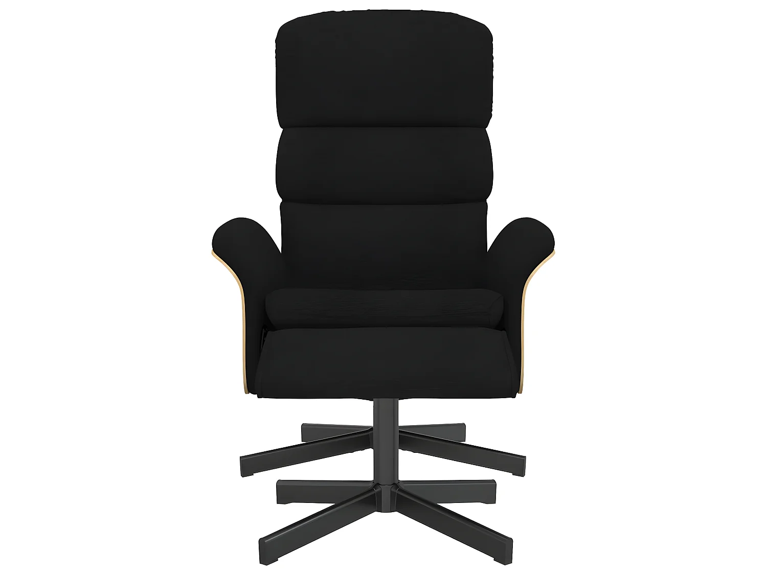 Fauteuil inclinable avec repose-pied noir tissu