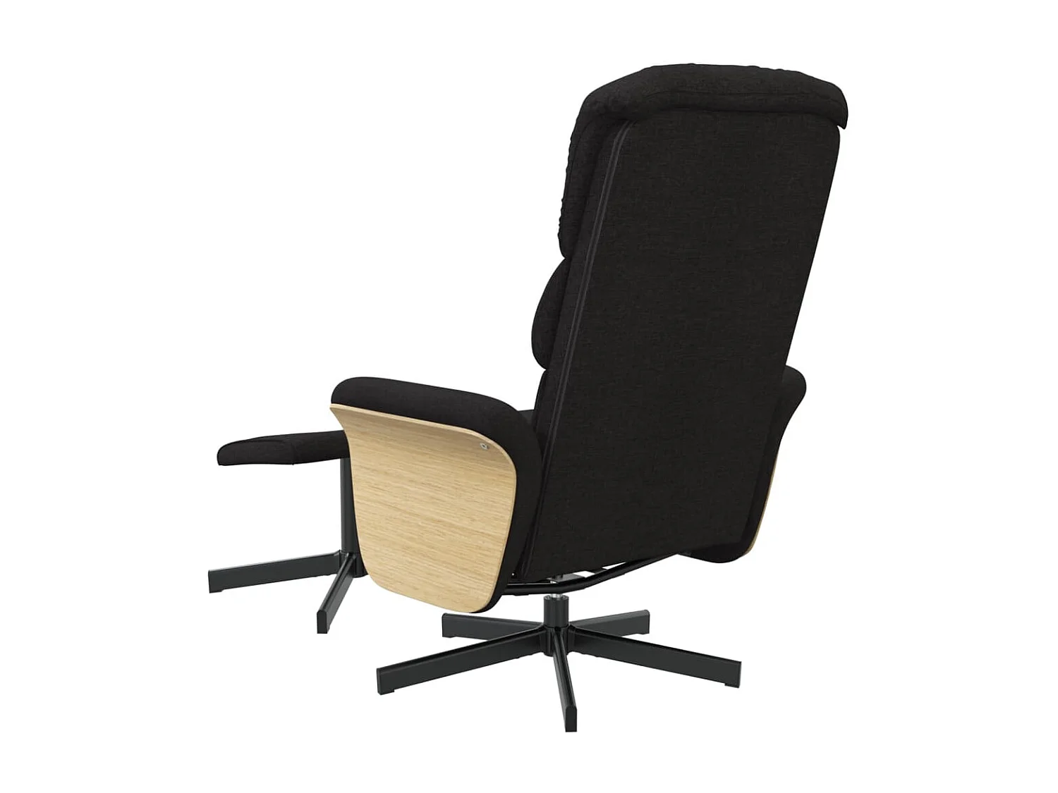Fauteuil inclinable avec repose-pied noir tissu