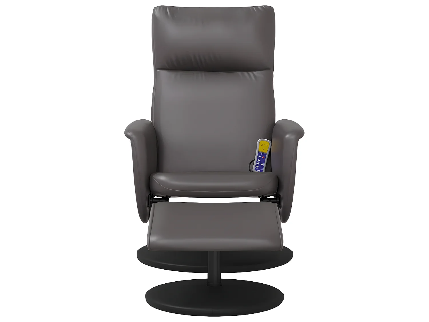 Fauteuil inclinable de massage avec repose-pied gris similicuir