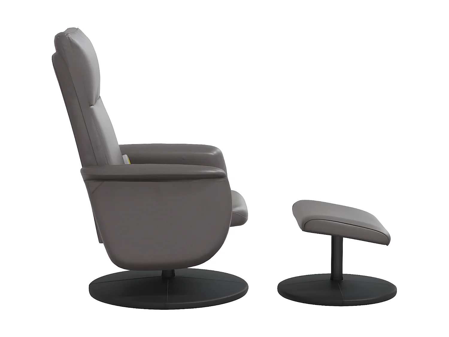 Fauteuil inclinable de massage avec repose-pied gris similicuir