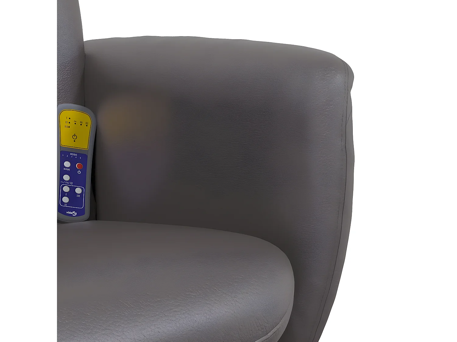 Fauteuil inclinable de massage avec repose-pied gris similicuir