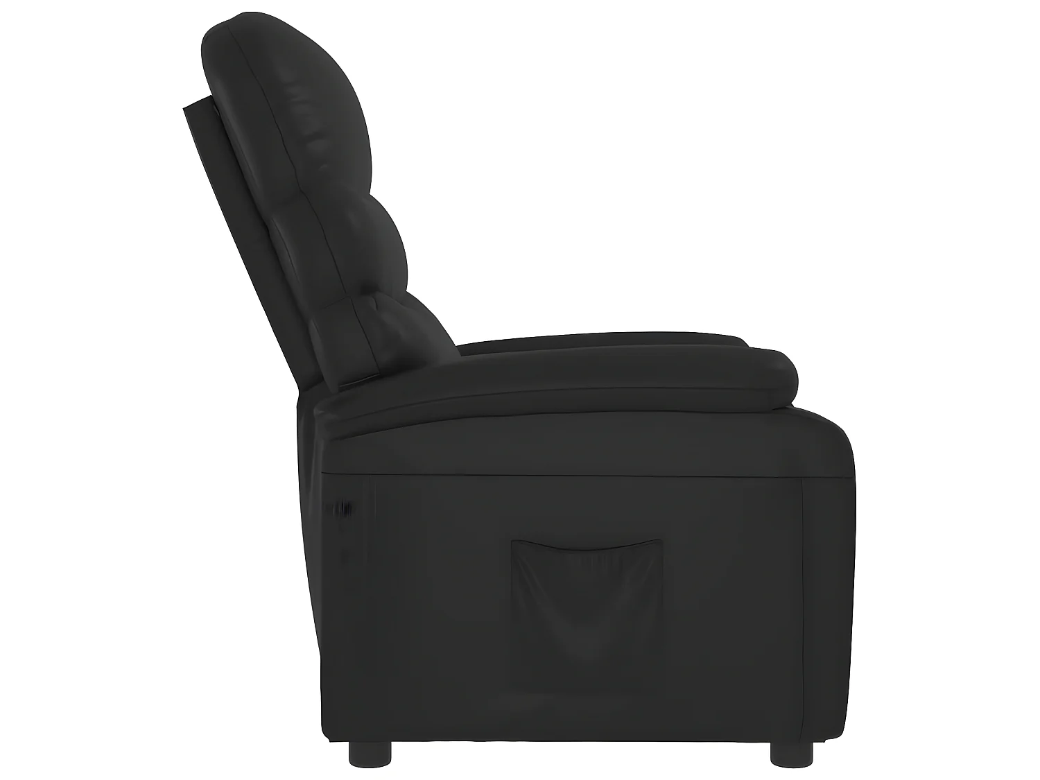 Silla reclinable de piel sintética negra