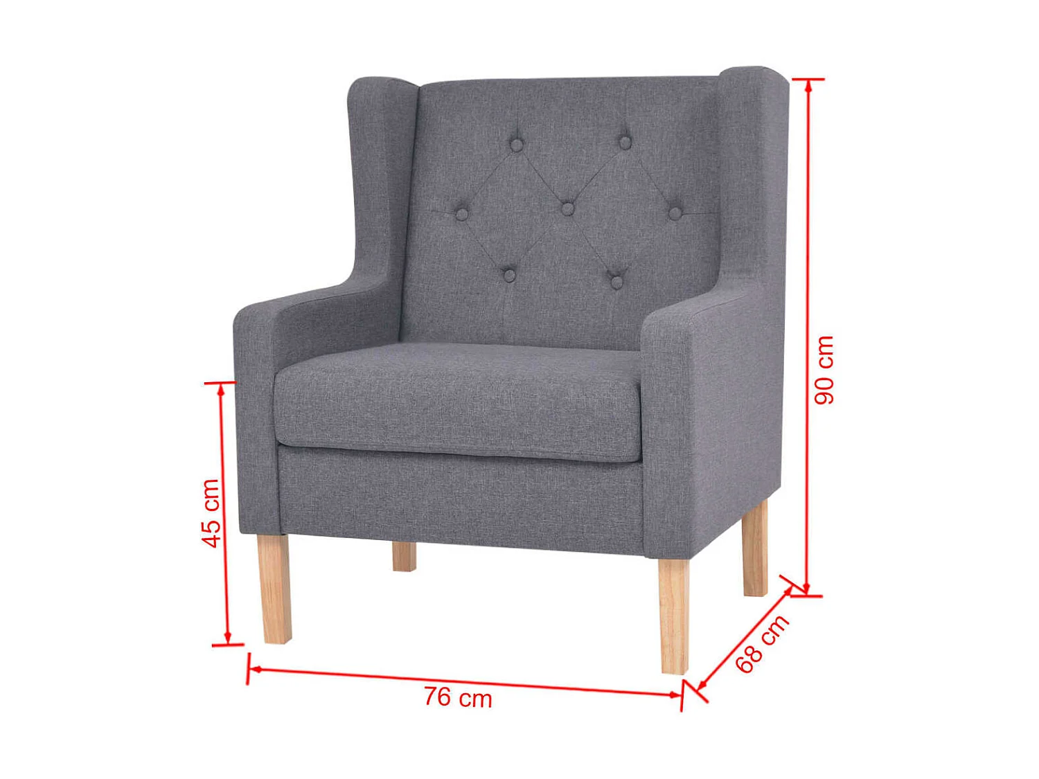 Poltroncina in tessuto grigio