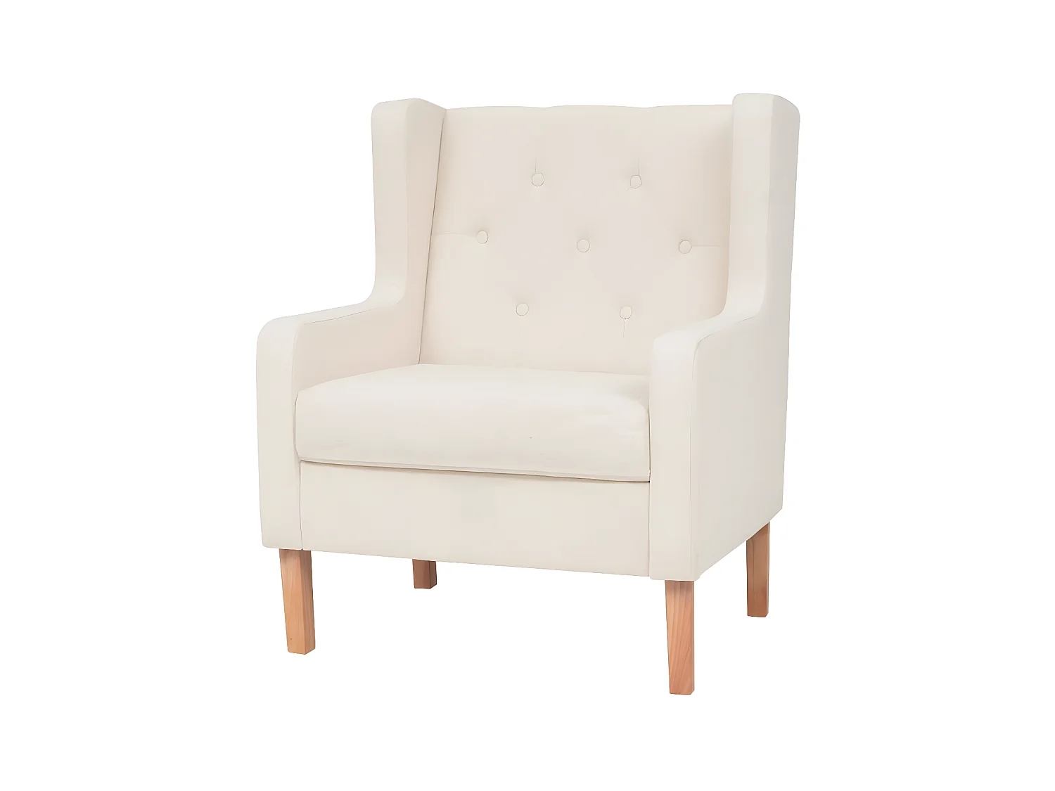 Fauteuil Blanc crème Tissu
