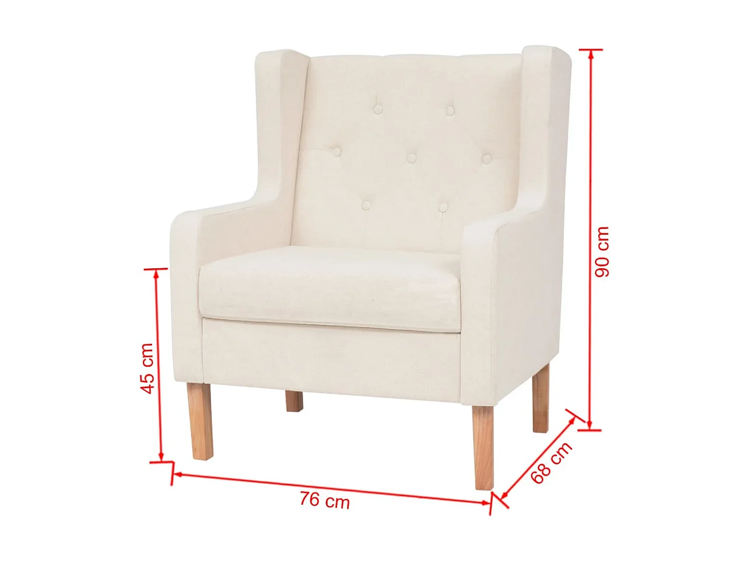 Fauteuil Blanc crème Tissu