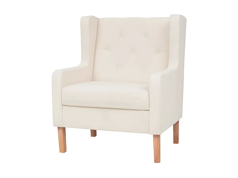 Fauteuil Blanc crème Tissu
