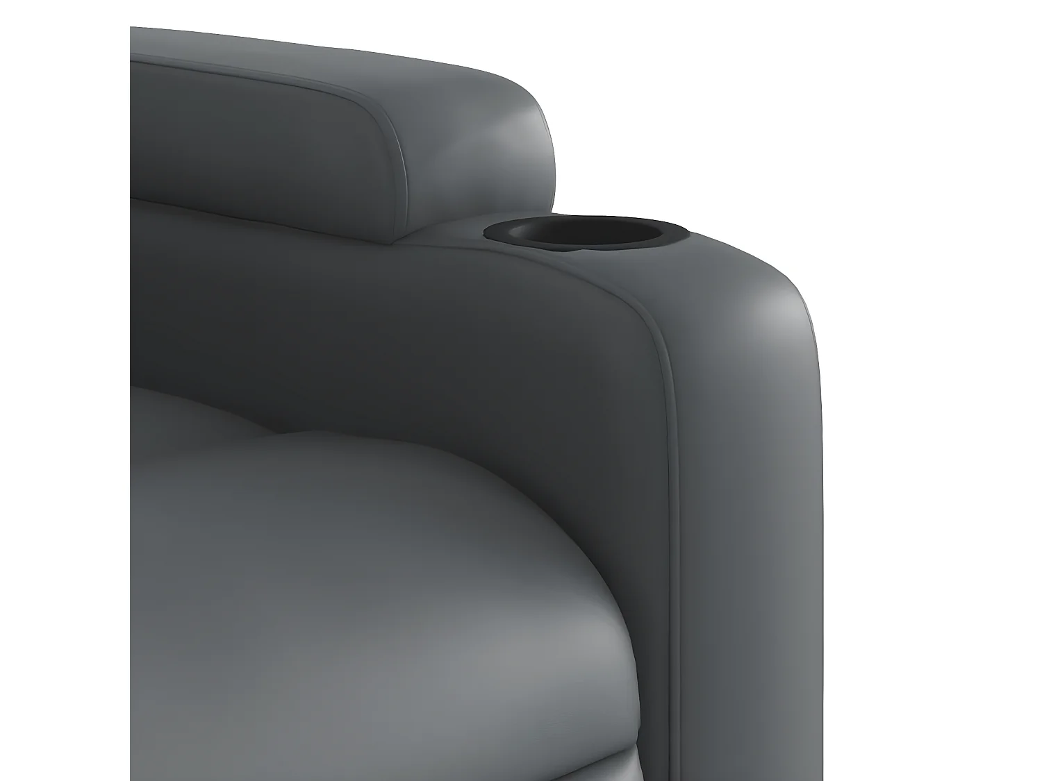 Poltrona massaggiante reclinabile in ecopelle grigia