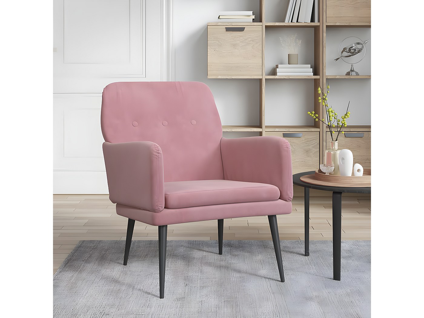 Sillón rosa 62x79x79 cm Terciopelo