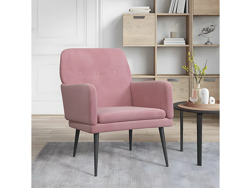 Poltrona Rosa 62x79x79 cm Velluto